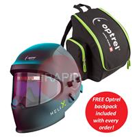 1050.010 Optrel Helix 2.5 Black Auto Darkening Welding Helmet with FREE Optrel Backpack, Shade 5 - 12
