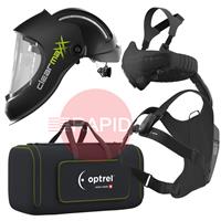 4600.115 Optrel Clearmaxx Grinding Helmet with IsoFit X Headgear & Swiss Air PAPR Air Fed Halfmask System, Ready To Grind Package