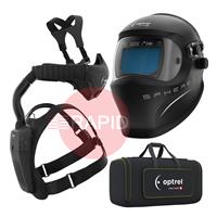 4600.180 Optrel Sphere X Quattro Auto Darkening Welding Helmet & Swiss Air PAPR Air Fed Halfmask System, Ready to Weld Package