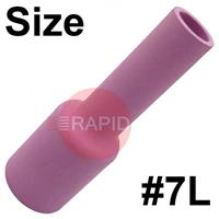 CK-3AG7L Size 7 CK 3 Series Long Alumina Gas Lens Cup. 76mm Long x 11mm Bore.