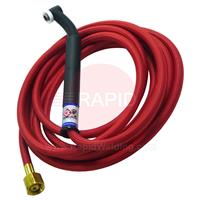 CK-CK2425RSFFX CK24 Flex Head Gas-Cooled 80 Amp TIG Torch with 1pc 7.6m Superflex Cable, G3/8