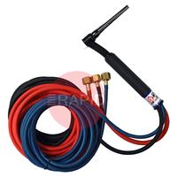 CK-CK325SFFX CK 300 3 Series Water-Cooled 350 Amp TIG Torch with 8m Superflex Cables, G3/8