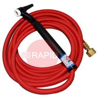 CK-CK912RSFFX CK9 Flex Head Gas Cooled TIG Torch with 1pc 3.8m Superflex Cable, G3/8