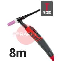 CK-EDS26R08 CK Diamond EDS 26RG Rigid Head Air Cooled Tig Torch, 8m