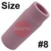 CK-3A8GS  Cup Alumina, Size 8 - 13mm Bore x 48mm Long, 3 Series Gas Saver Spares