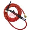 CK-CK17V12RSFFX  CK17V Flex Head Gas Cooled TIG Torch With 1pc 3.8m Superflex Cable & Gas Valve. G3/8 Machine Connection, 150 Amp @ 100% Duty Cycle.